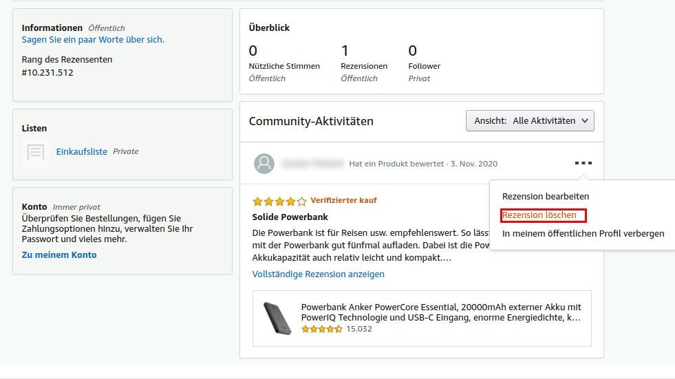 Amazon Rezension löschen So gehen Sie vor CHIP