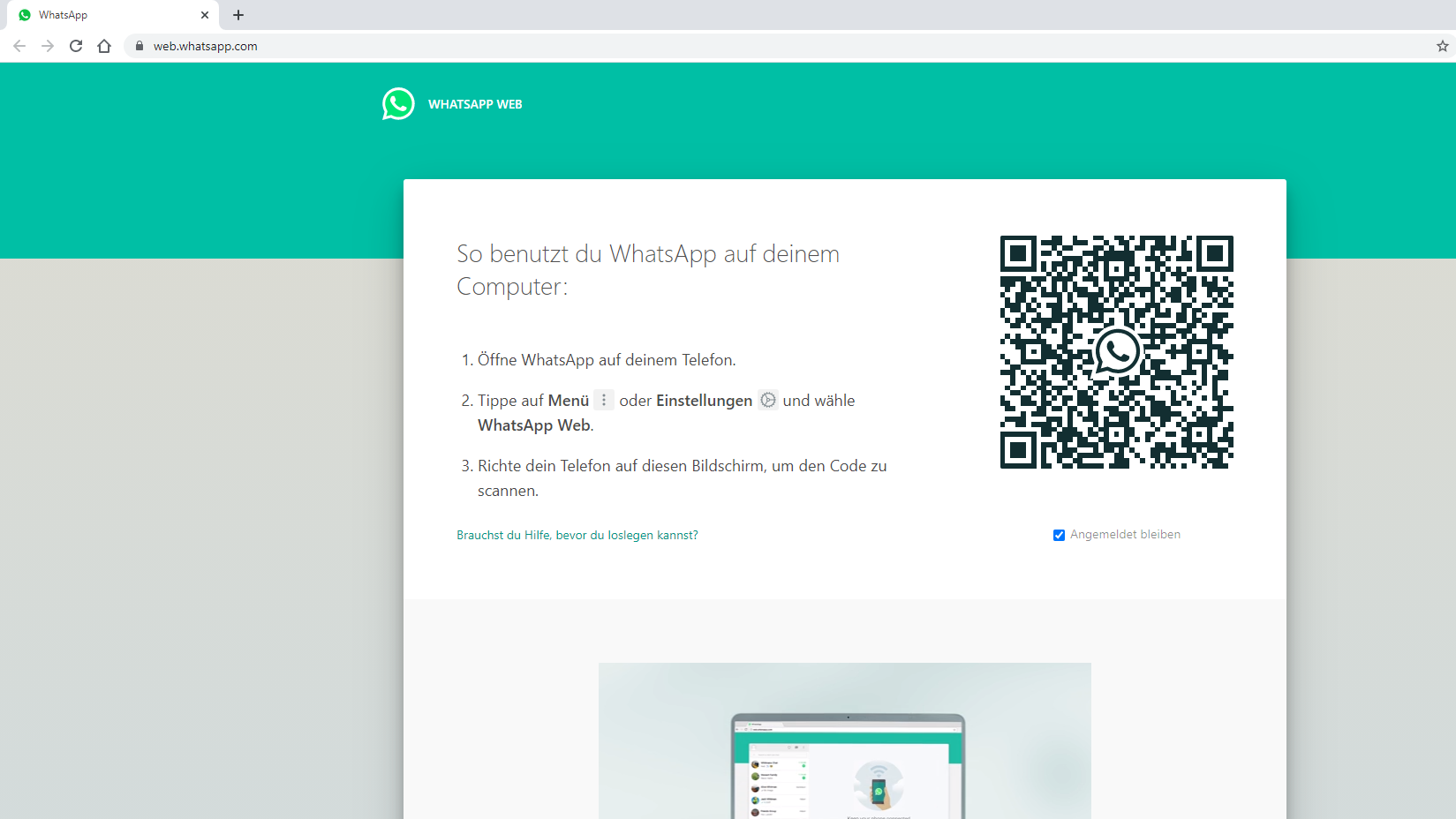 whatsapp web desktop scan